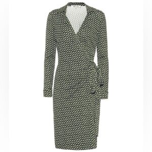 DIANE VON FURSTENBERG - New Jeanne Two Printed Silk-jersey Wrap Dress In Green